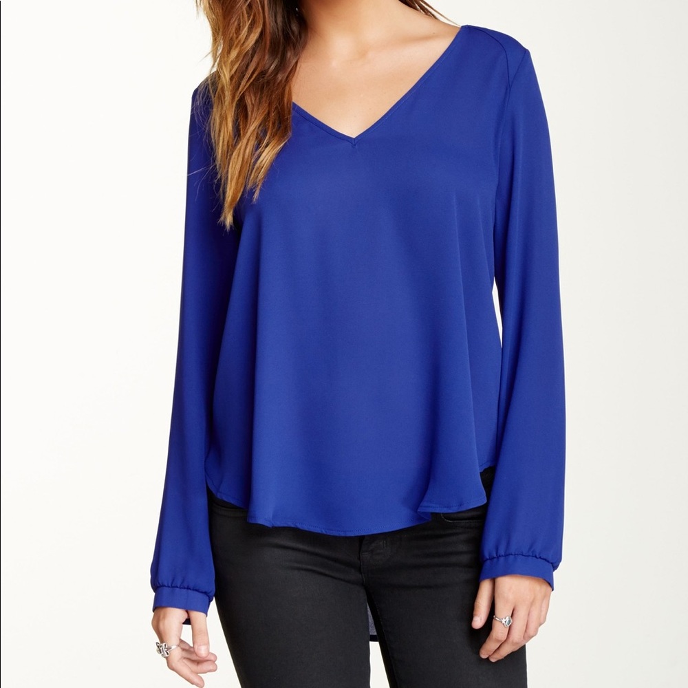 Lush sheer blouse in royal
