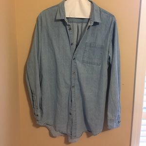 Urban outfitters longline denim button up