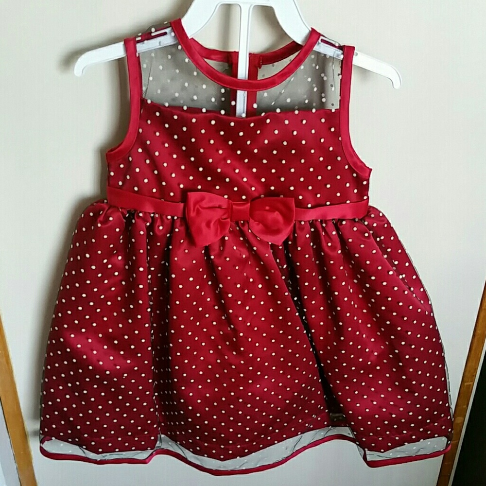 Holiday red dress for little girl
