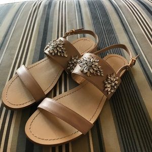 Tan Crystal Sandals