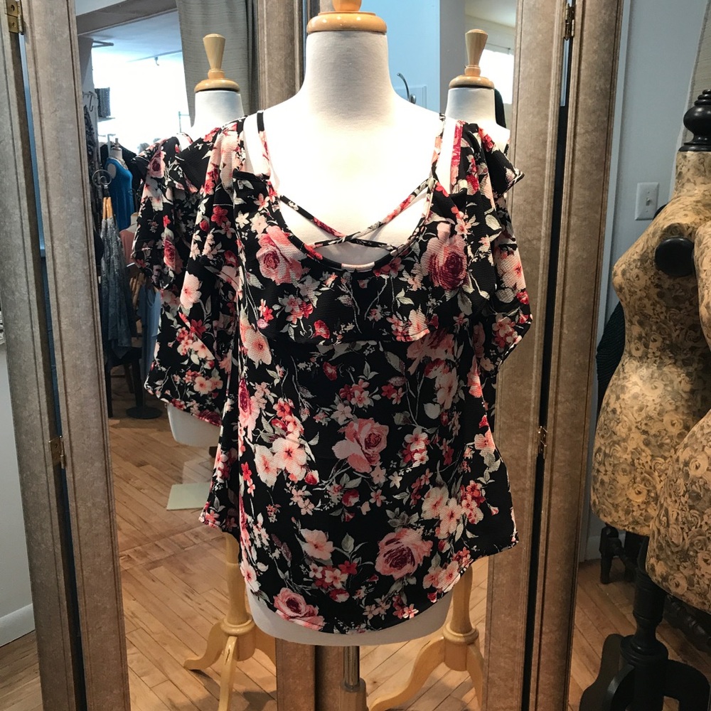 Floral Criss Cross Top