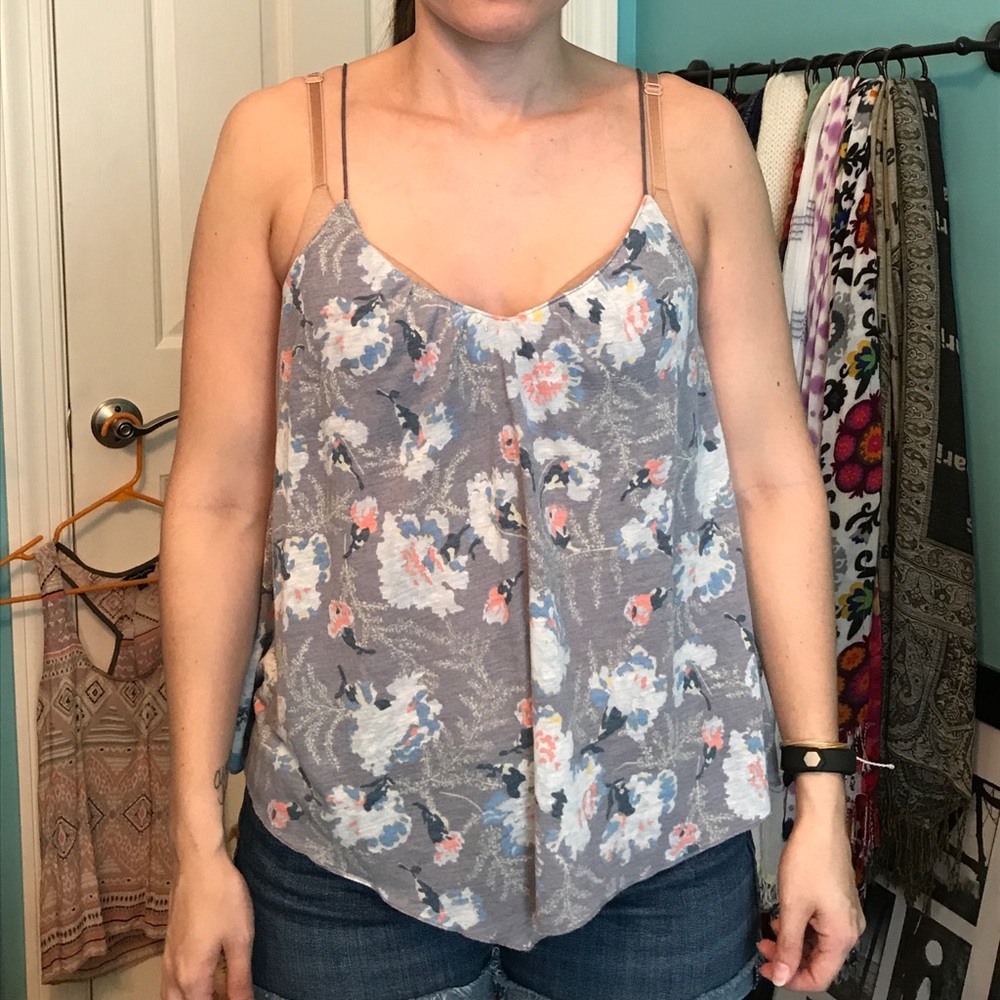 Floral spaghetti strap tank top