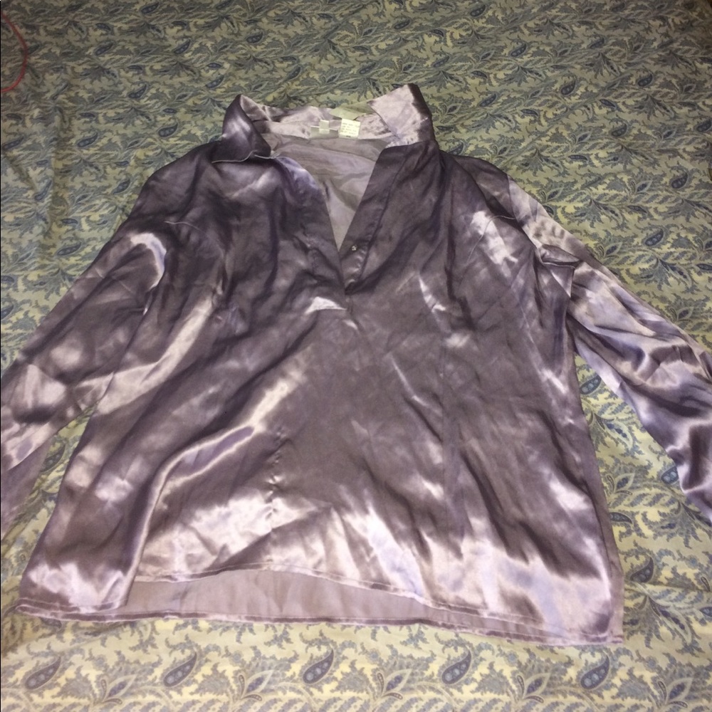 Newport News 100% silk button down