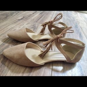 Charlotte Russe tie up ballet flats New