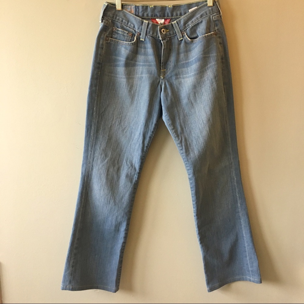 Lucky brand distressed classic rider bootcut jeans