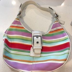 Pastel Stripped Coach Purse