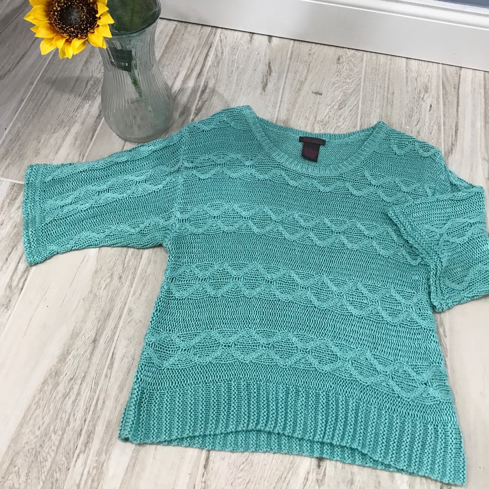 Beautiful turquoise blue knit top