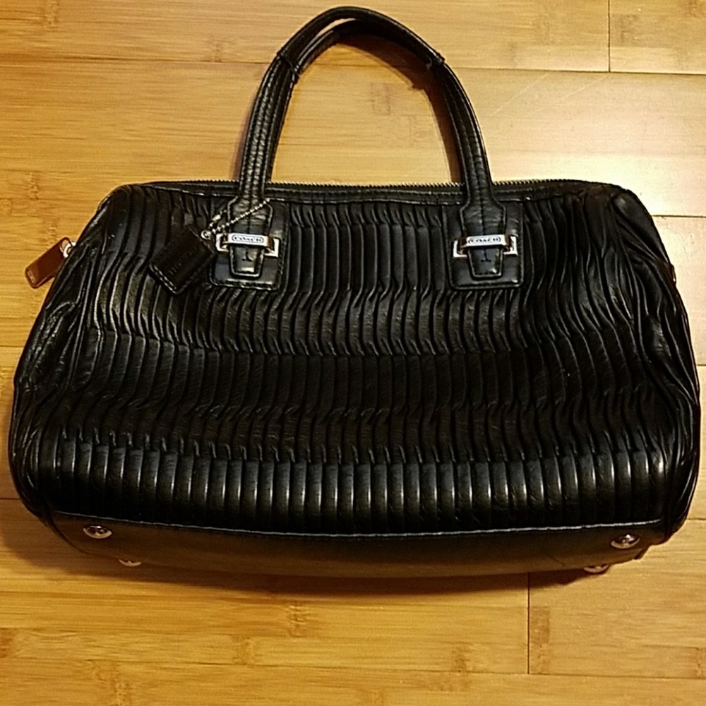 Coach black leather satchel
