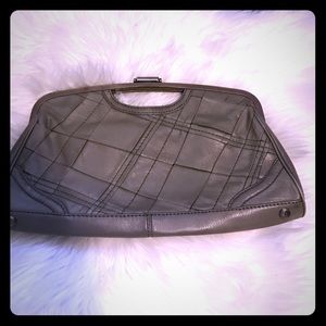 Elliott Lucca Gray Leather Clutch