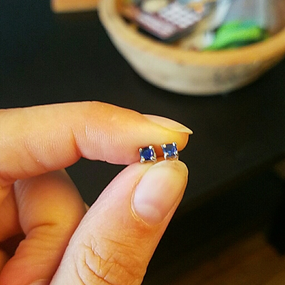 Silver blue earrings