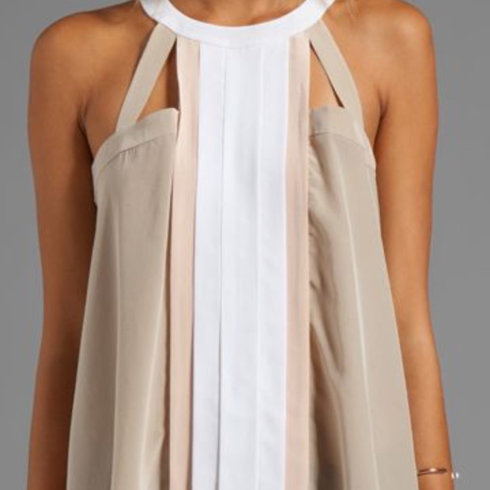 BCBG chiffon pleated tank