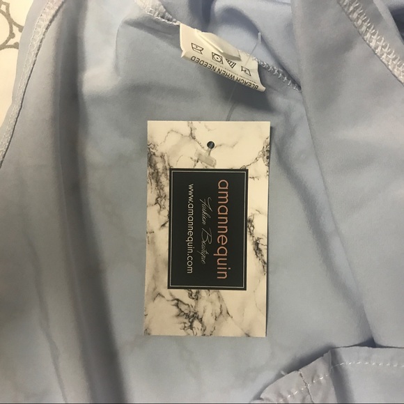 Blue Ruffle Bell Sleeve Top - Picture 6 of 6