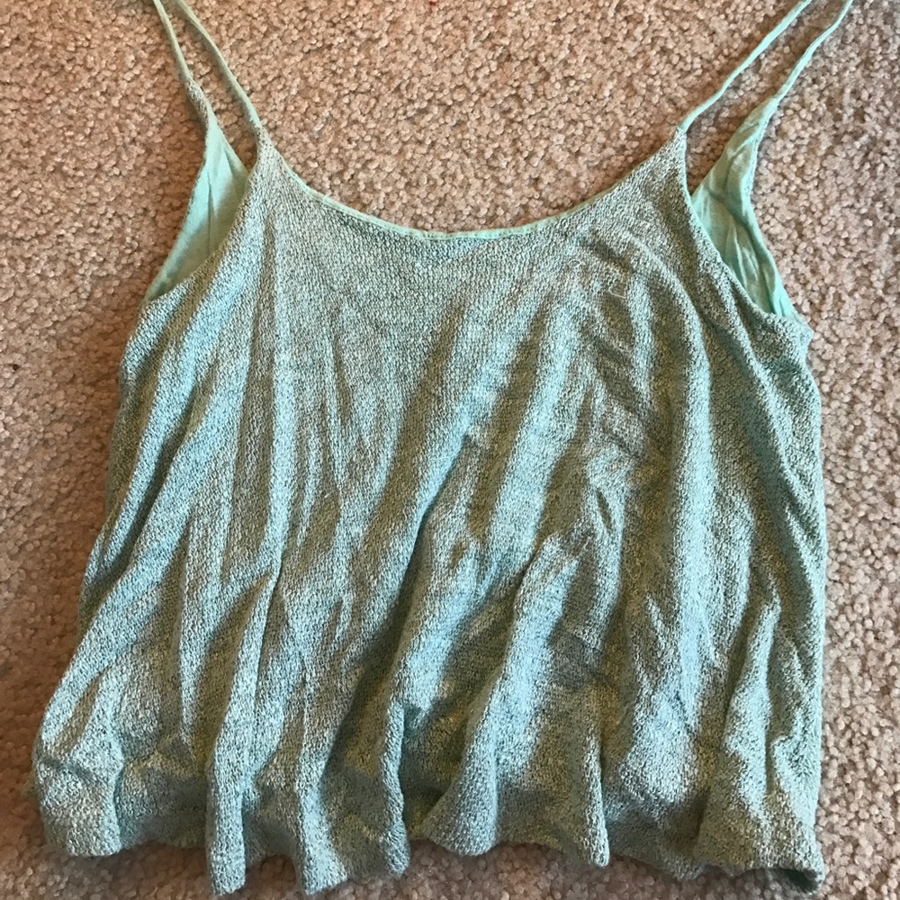 Sea foam knitted crop tank