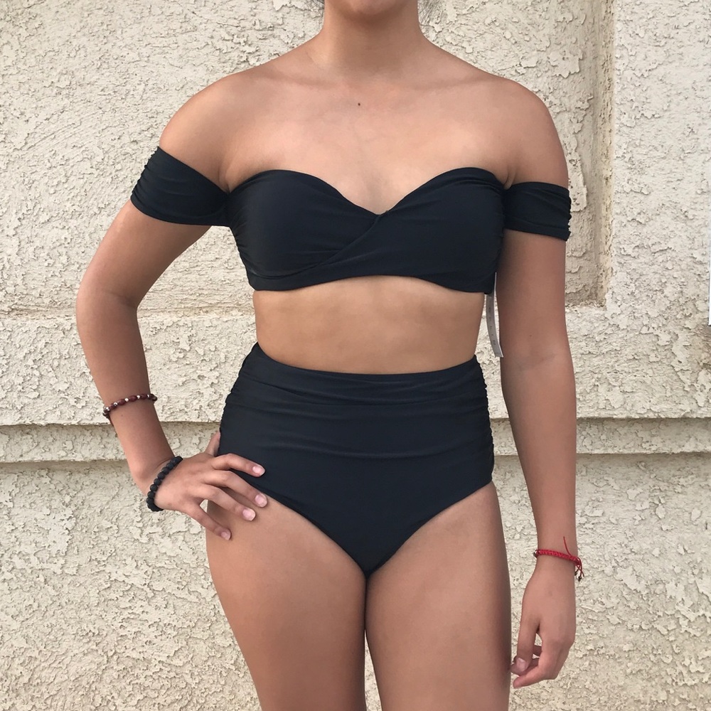 Off shoulder High Waist Swimsuit
