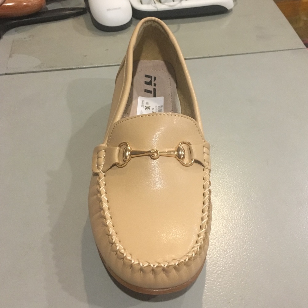 Beige Faux Leather Loafer Size 7