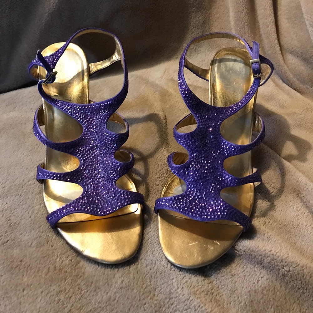 Purple Sequence High Heels by Inspired.