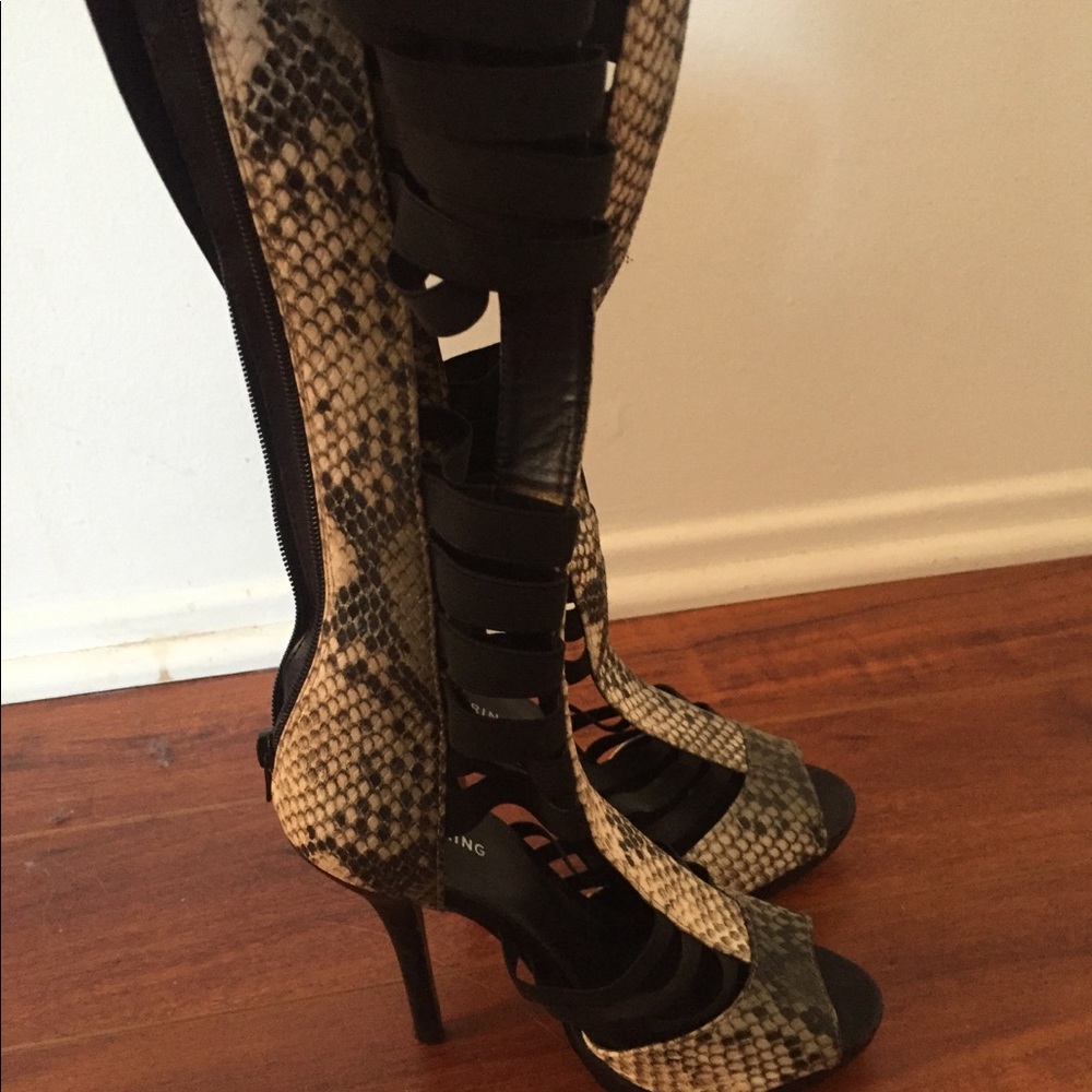 Crocodile high heeled boots NEVER WORN
