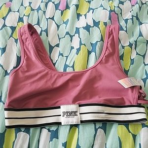 Pink sports bra