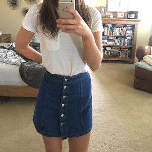 Denim button up skirt