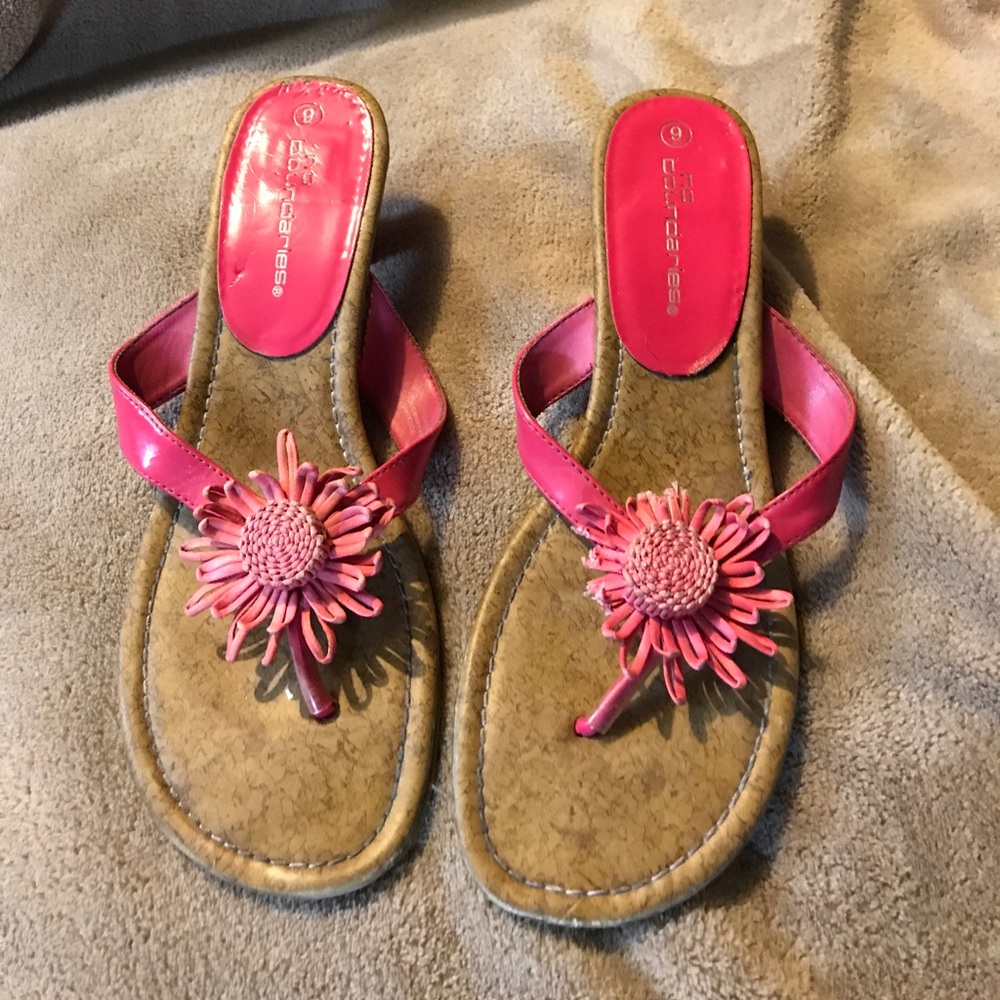 Hot Pink Flower Heel by No Biundaries