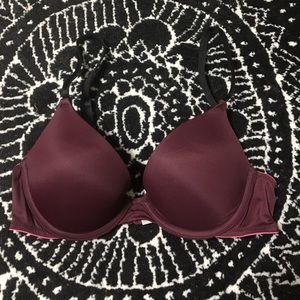 PINK maroon bra with removable back straps