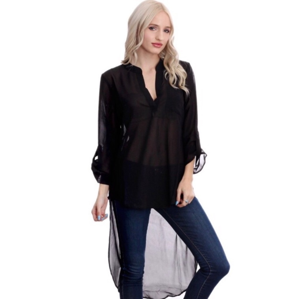 Black hi-lo top