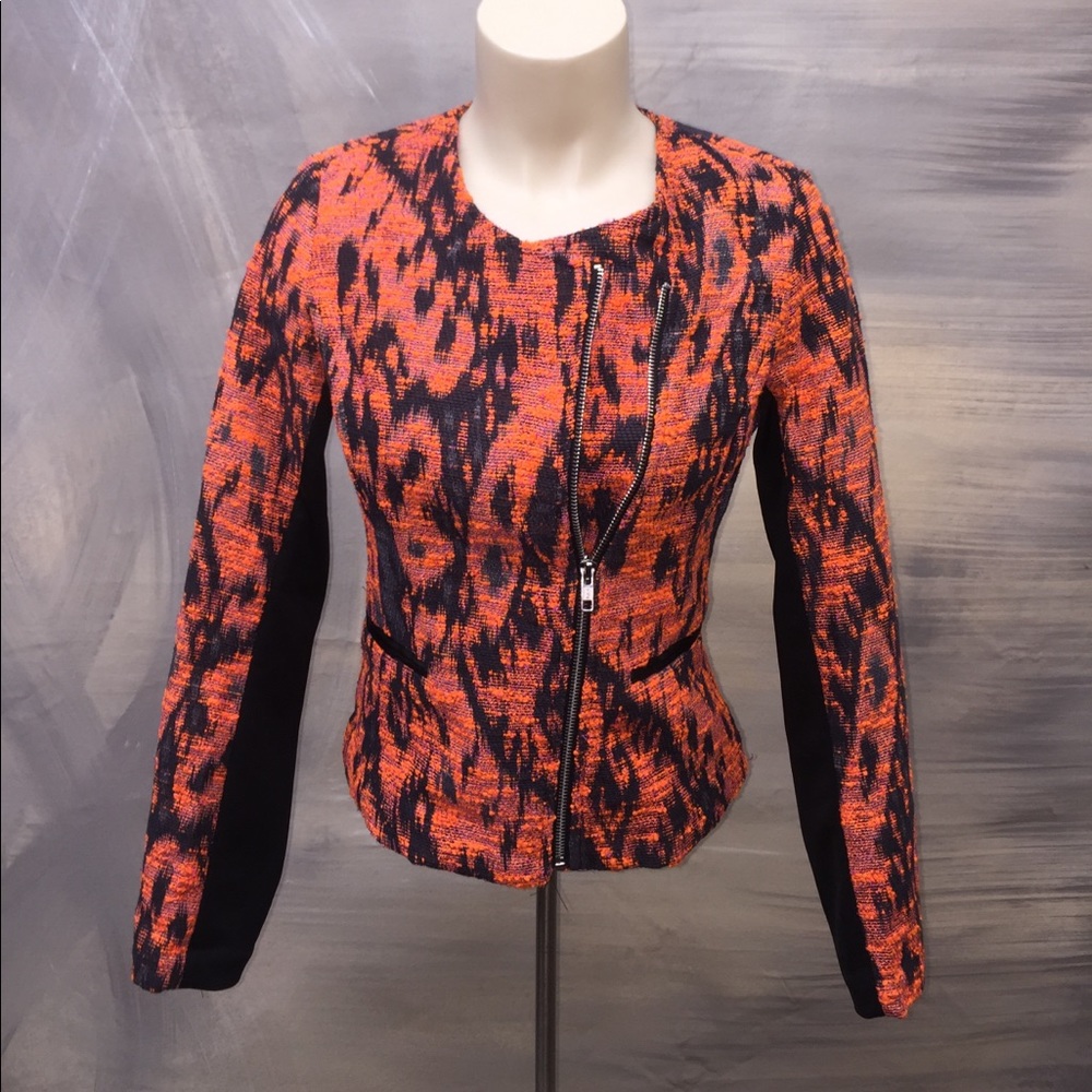 Neon Orange Print Jacket