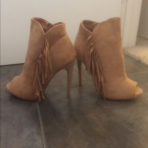 Fringed Suede Heels