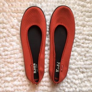 Keds Red & White Polka Dot Slip-On Flats