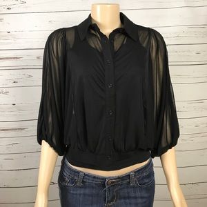 5 for $20 Wet Seal black sheer crop top size M