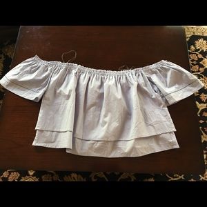 Light Blue off the shoulder top