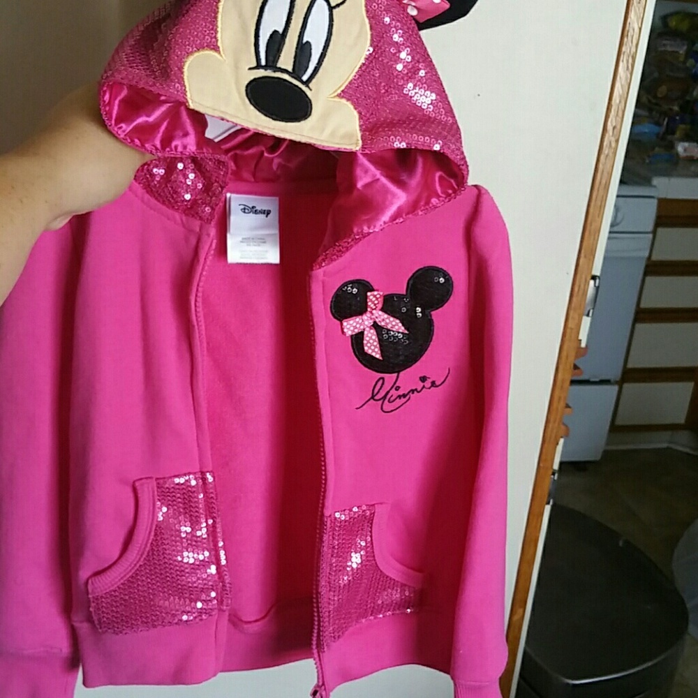 Pink Minnie Mouse sequence  sweater