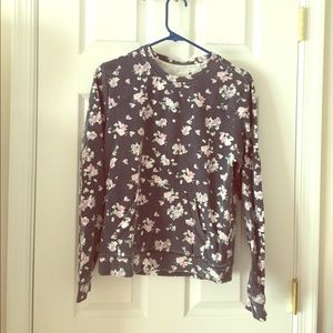 LA Hearts Navy Blue Floral Crewneck