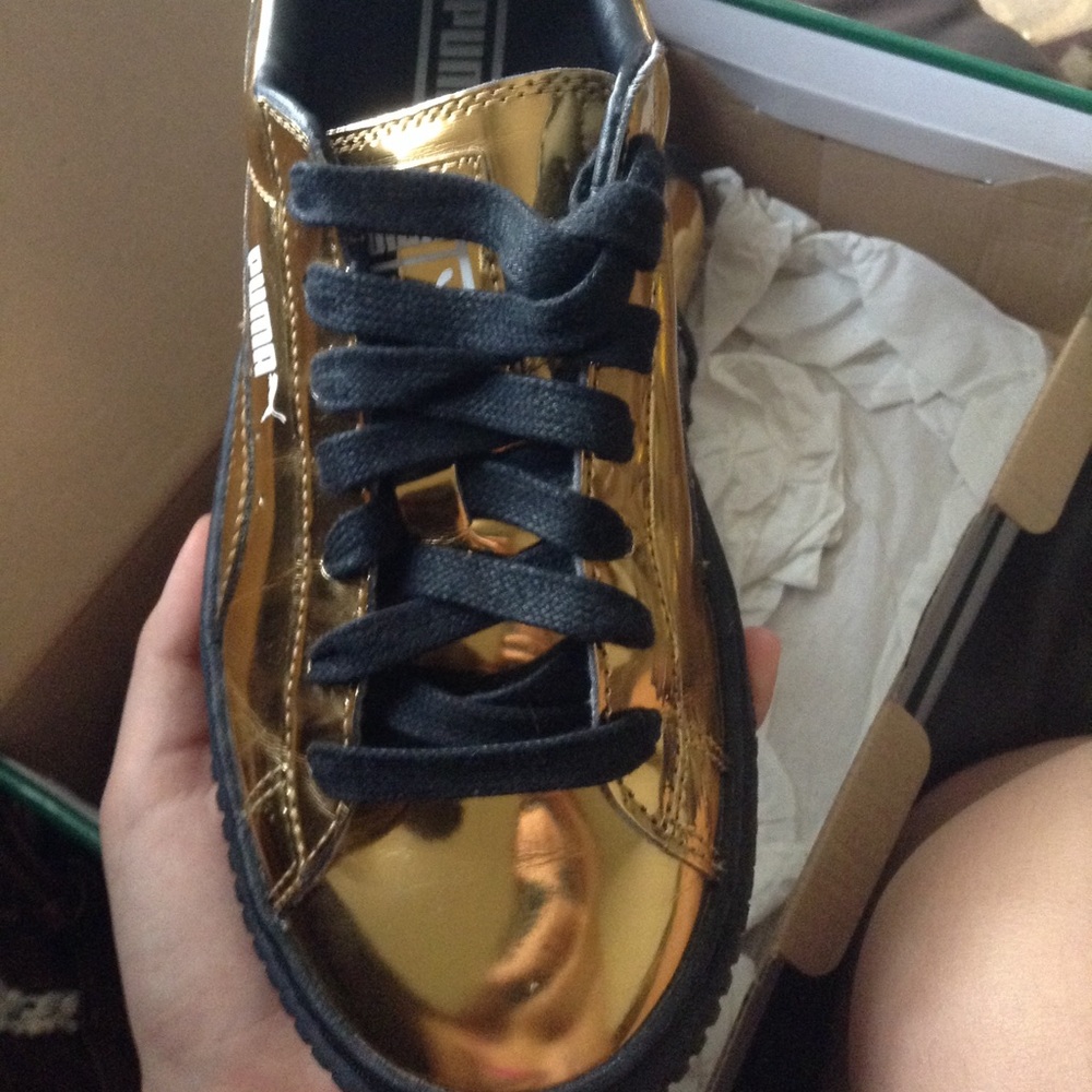 Gold Puma Shoes