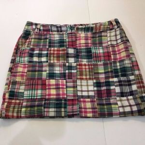 Tommy Hilfiger Plaid Madras Patchwork Skirt