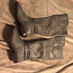Taupe Braided Tall Boots Women's New without tags
