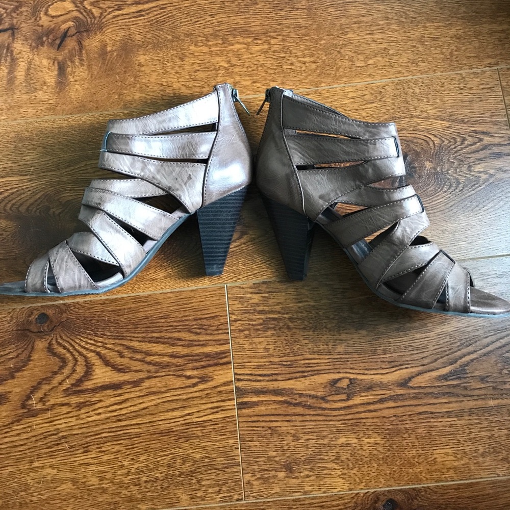 Strappy leather heels