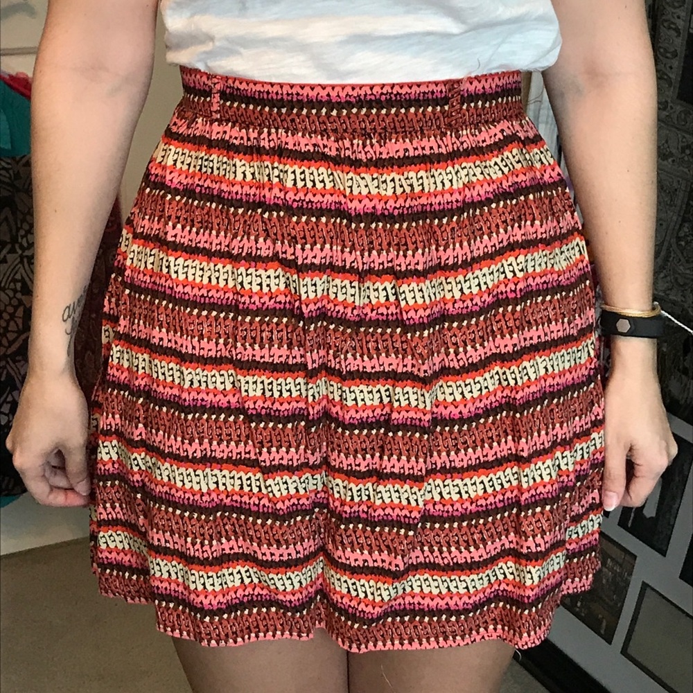 Aztec print high waisted skirt