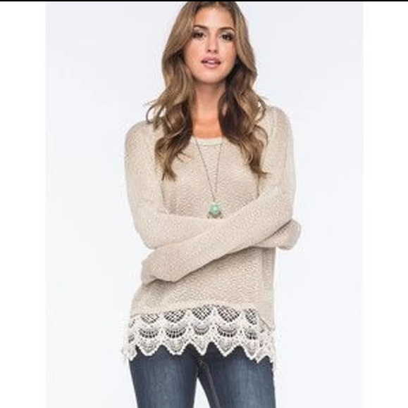 Tilly's Sweaters - NWOT Tilly's Lace Trimmed Sweater