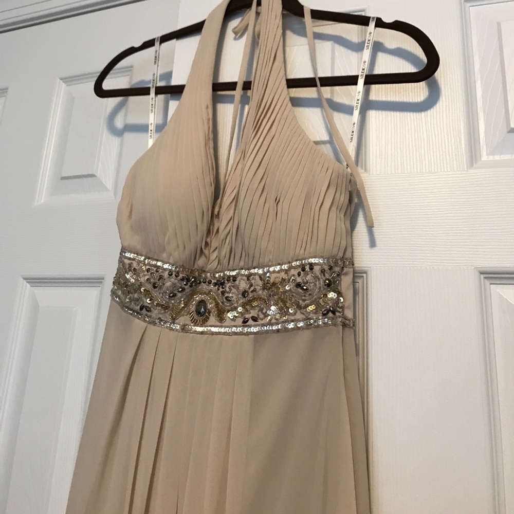 Champagne Halter Cocktail Dress