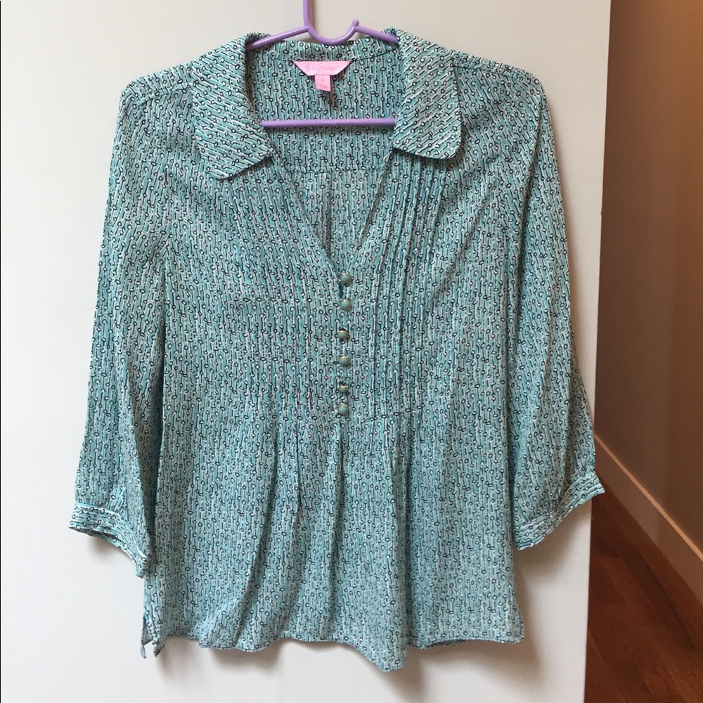Lilly Pulitzer silk button up blouse