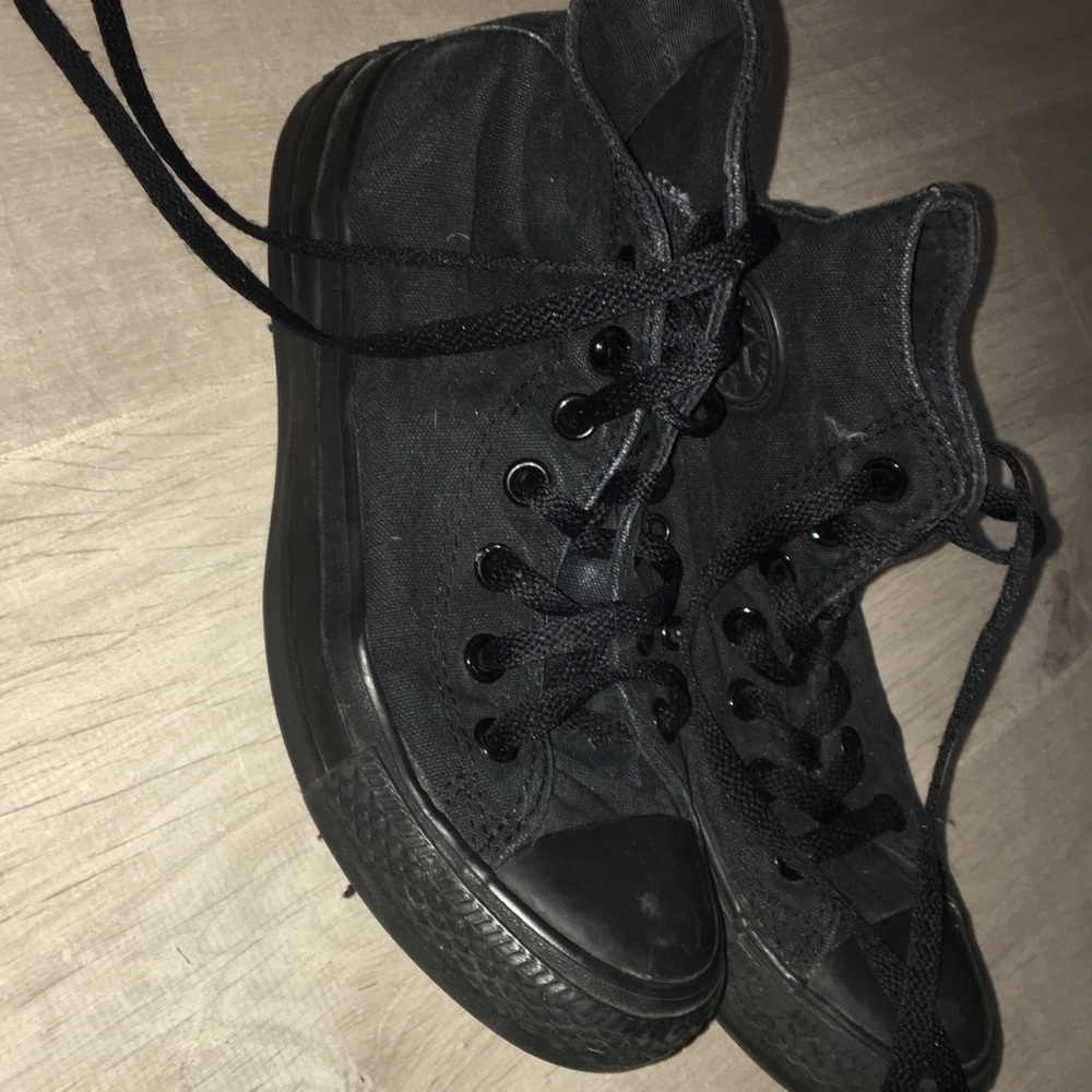 All black high top converse