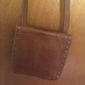 Patricia Nash brown leather crossbody bag.