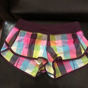 Lululemon plaid speed shorts