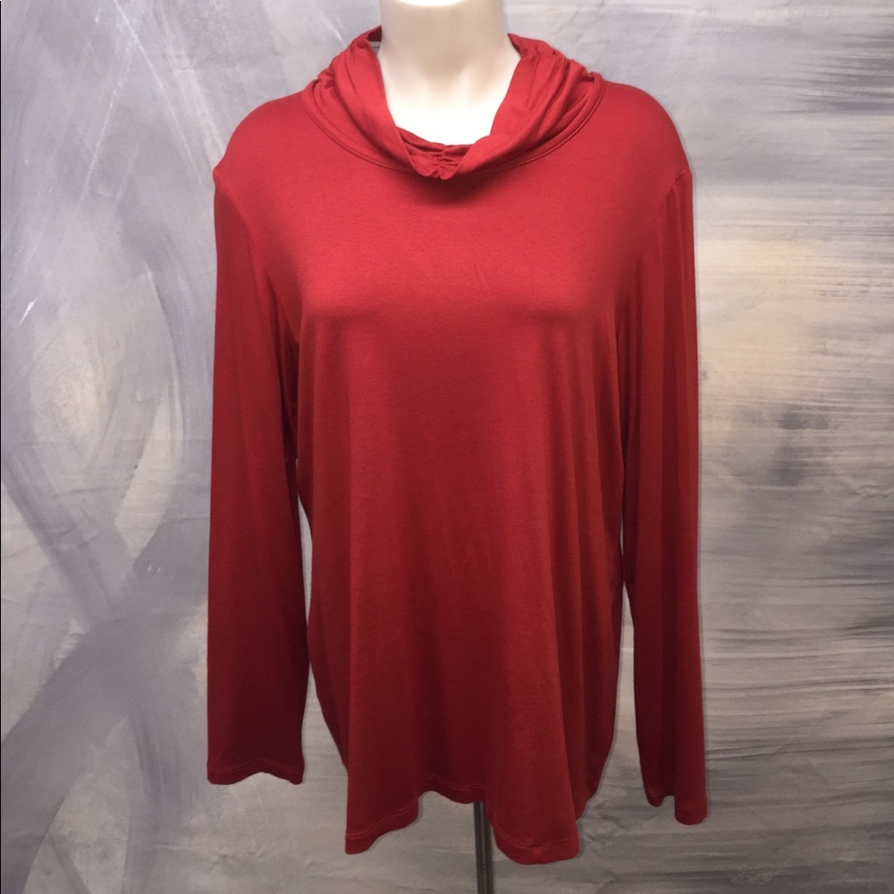Burnt Orange Long Sleeve with Cowl Neck