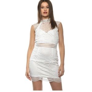 Bianca Mckenna white lace cutout dress