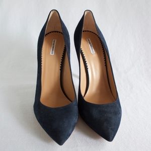 Emporio Armani navy suede heels