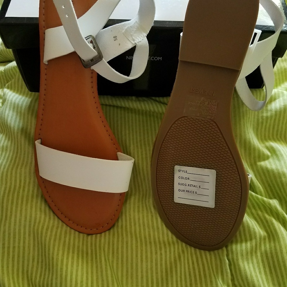 Nine West white sandals