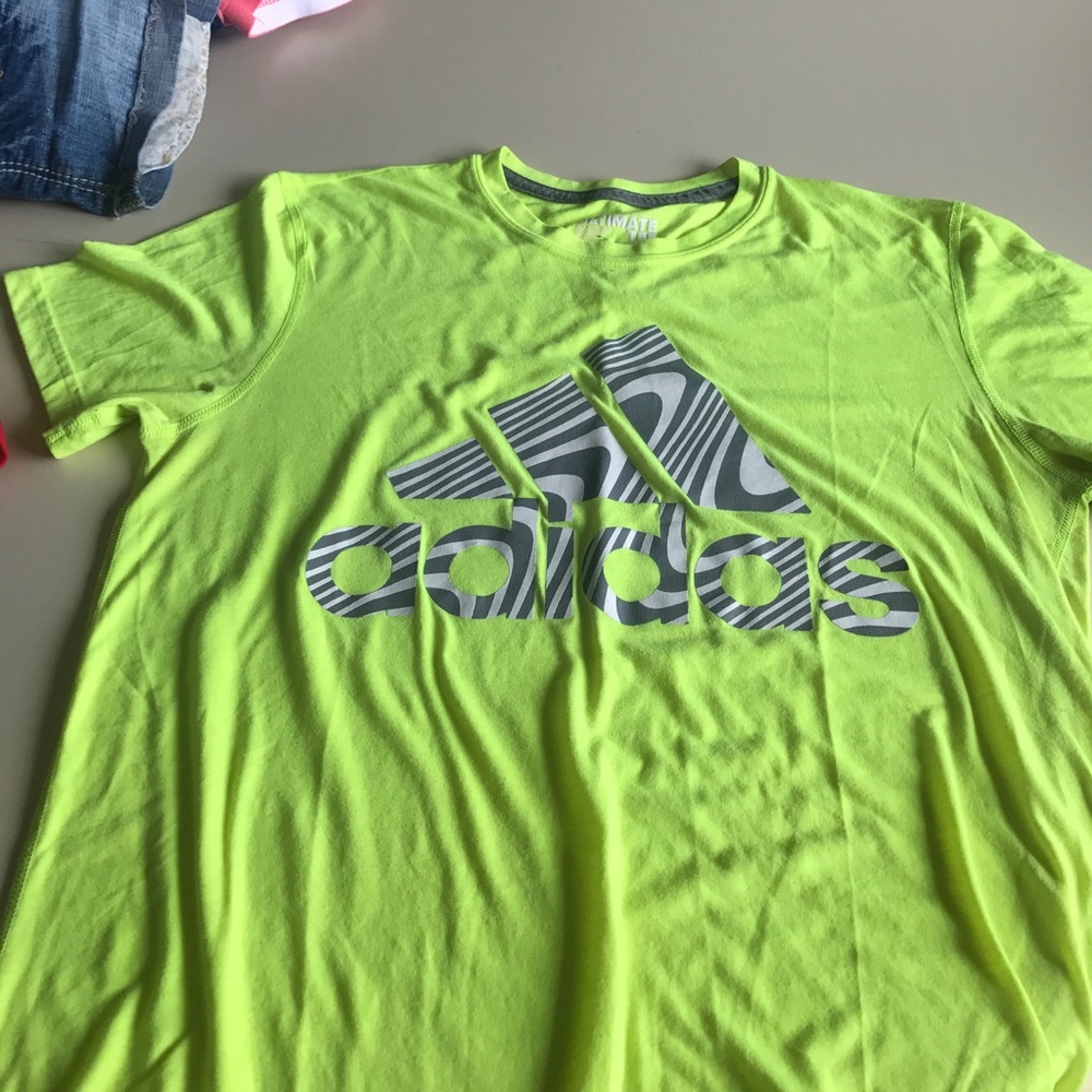 Neon Yellow Adidas Ultimate tee shirt