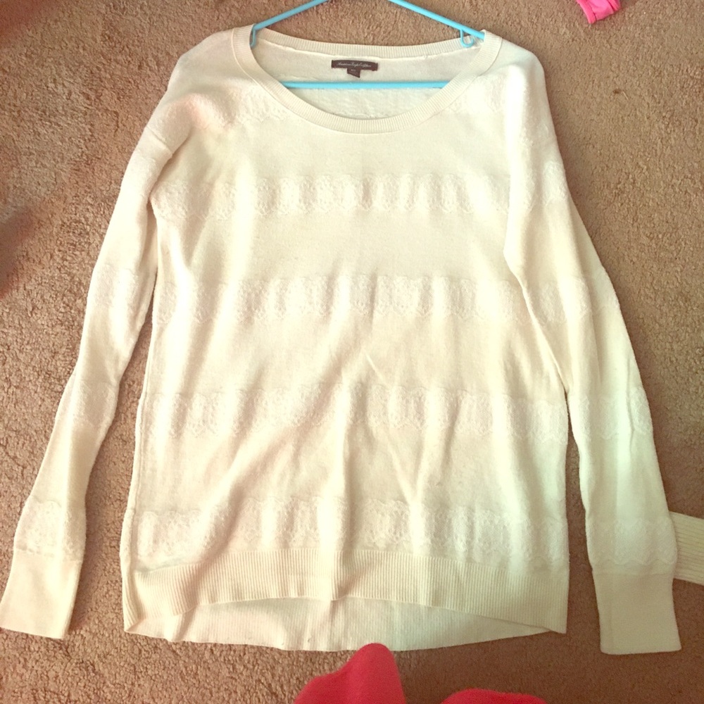 American eagle white sweater